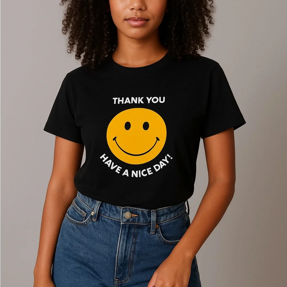 Anthropologie KULE Black Graphic T-Shirt Large - Picture 5 of 9